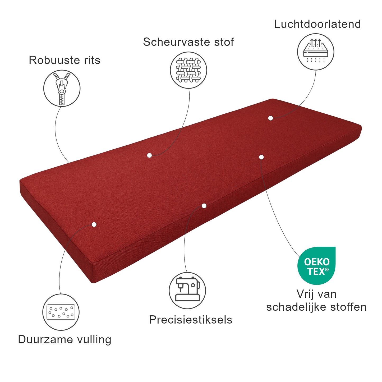 Bankkussen op maat - Eigenschappen