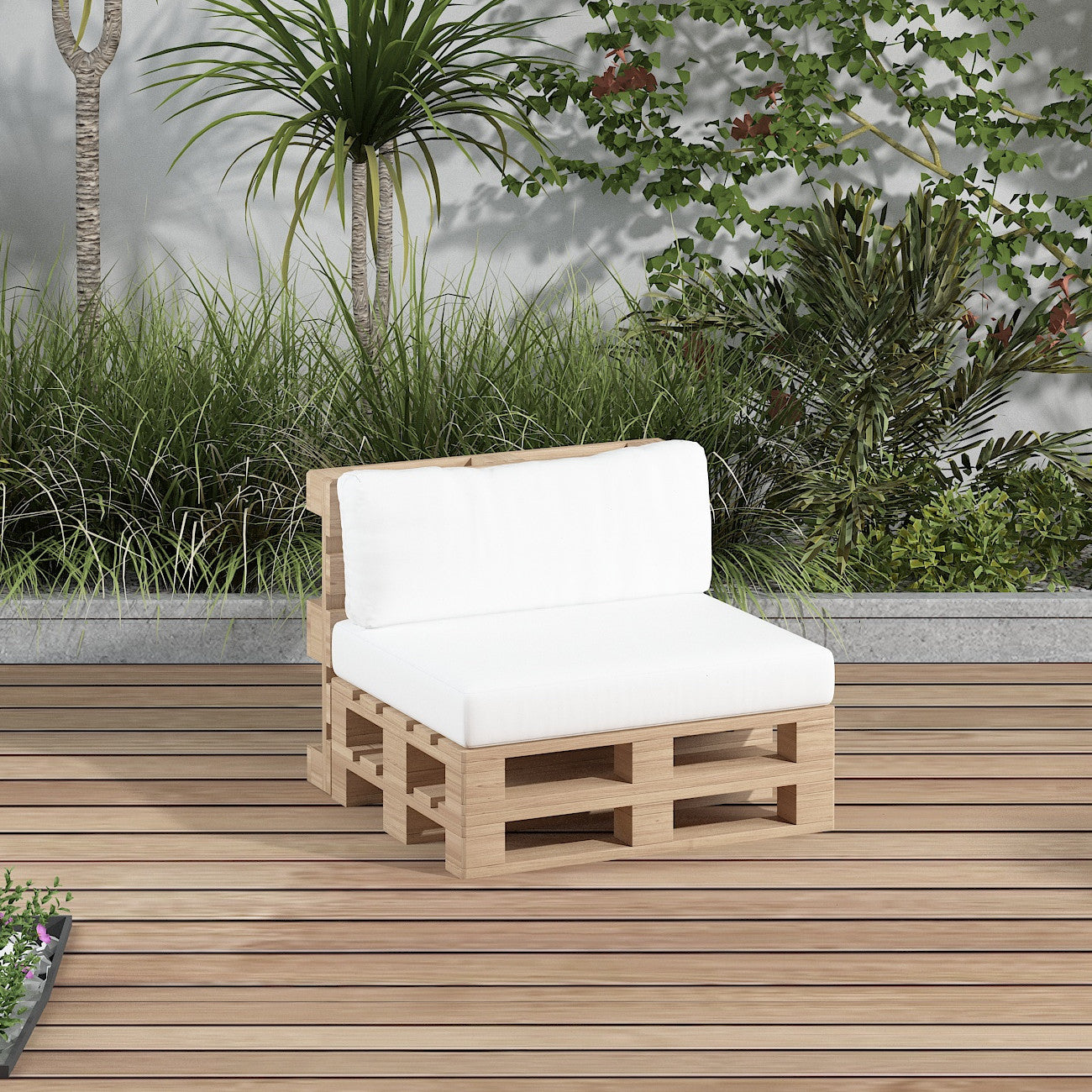 Palletkussen met flopkussen rugleuning - Outdoor