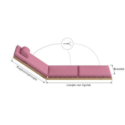3-delig - Opvouwbaar ligbed en tuinstoel kussen - Outdoor
